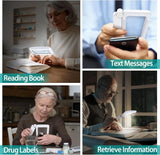 Rechargeable HD x4 Folding Elderly Reading Magnifier with LED Lights