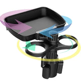 Multifunctional 360° Adjustable Car Snack Tray with Dual Cup Holder