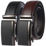 Genuine Leather Automatic Buckle Luxury Designer Ratchet Belts