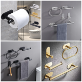 Self-Adhesive (drill-free) Modern-Design Chrome Steel Bathroom Accessories