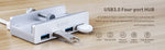 ORICO® Portable Clip-On 4-Port USB Hub - Indigo-Temple