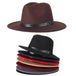 Vintage Wide-Brim Buckled Fedora - Indigo-Temple