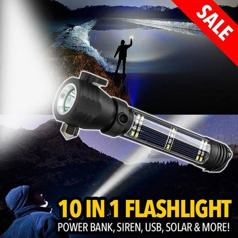 All in 1 Solar Power Tactical Flashlight - Indigo-Temple