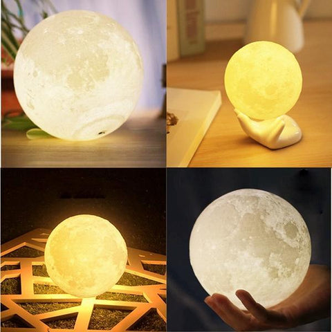 Luna™ - 3D Printed Full-Moon LED Lamp - Indigo-Temple