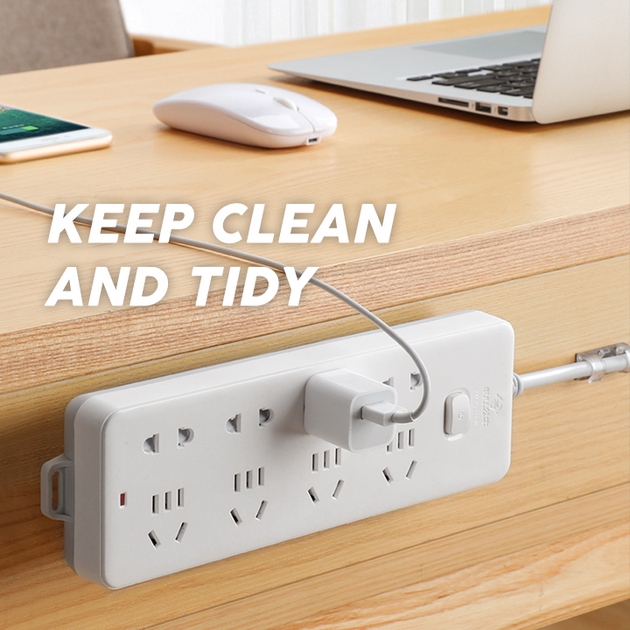 Stick & Slide Power Strip Holder (2pc) - Indigo-Temple