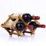 Collapsible Wooden 3-10 Bottles Wine Rack