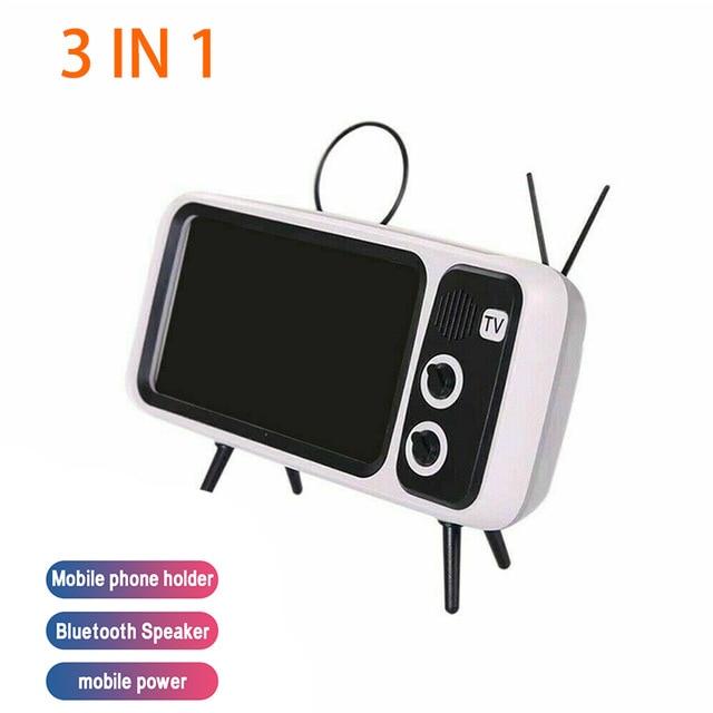 Retro Shape TV Bluetooth Speaker & Mobile Phone holder - Indigo-Temple