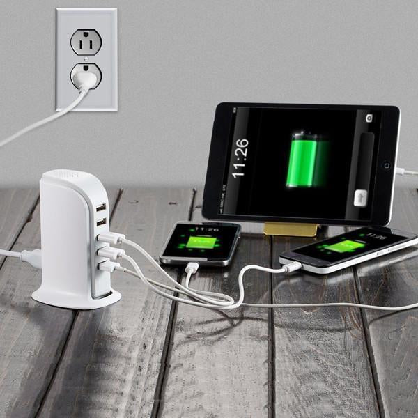 MegaDock - 6 Port USB Fast Charging Station - Indigo-Temple