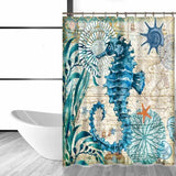 Marine Animals Waterproof Shower Curtain (4 Variations Available) - Indigo-Temple
