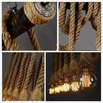 Decorative Retro Vintage Hemp Rope Lamp - Indigo-Temple