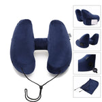 TotalSupport™ Inflatable H-Shape Travel Pillow - Indigo-Temple