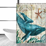 Marine Animals Waterproof Shower Curtain (4 Variations Available) - Indigo-Temple