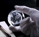 3D Laser-Engraved Decorative Crystal Globe - Indigo-Temple