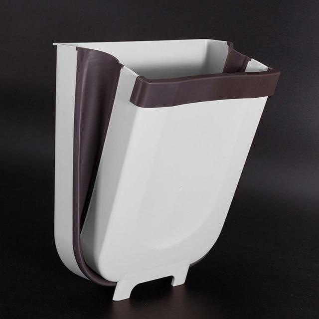 Portable Mounted Folding Garbage Bin - Indigo-Temple