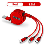 Retractable 3 In 1 USB  Portable Charging Cable