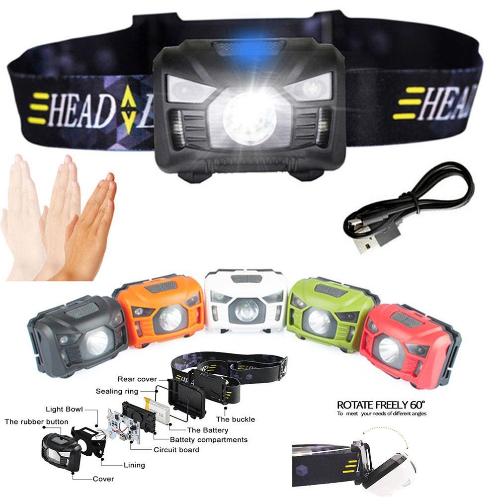 Sensor-Operated Rechargeable LED Headlamp - Indigo-Temple