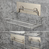 Stainless Steel Punch-Free Bathroom Storage Shelf