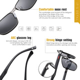 Polarized Square Metal Sunglasses For Men