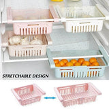 Resizable Pull-out Refrigerator Storage Box - Indigo-Temple