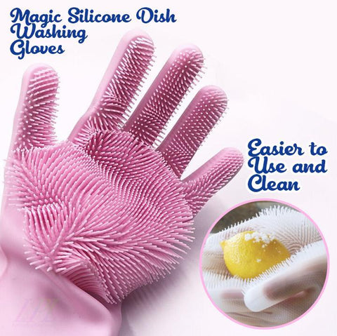 Magic Silicone Dish Washing Gloves - Indigo-Temple