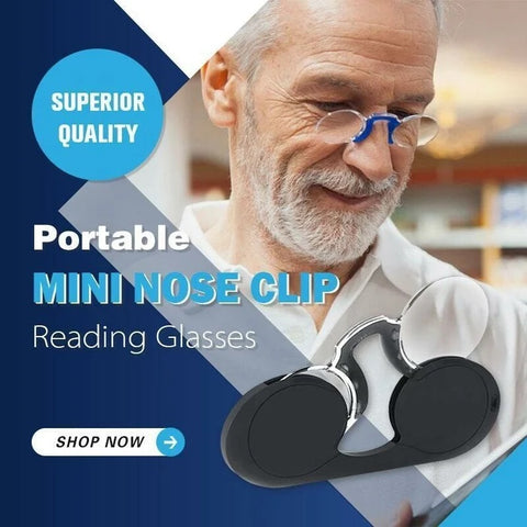Rimless Nose Clip Pocket Reading Glasses