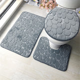 Bathroom Anti-Slip Absorbent Cobblestone Mat Set