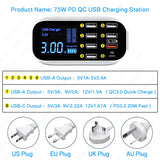 Quick Charge 40W LED Display 8 Ports Charge Station