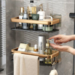 Punch-Free Luxury Aluminum Bathroom Shelves