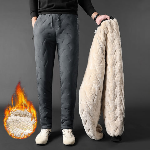 Unisex Waterproof Thick Warm Fleece Pants