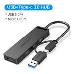 Vention Universal 4 Ports USB Splitter for Laptops, PC & Smartphones