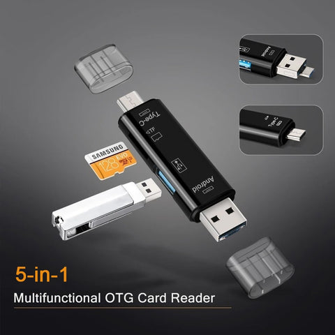 Multifunctional 5 in 1 OTG Usb 2.0 Card Reader Adapter