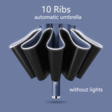 Fully Automatic Reverse Umbrella With LED Flashlight