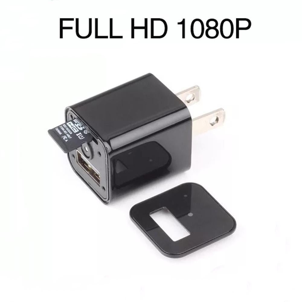 1080p HD USB Wall Charger Hidden Spy Camera - Indigo-Temple