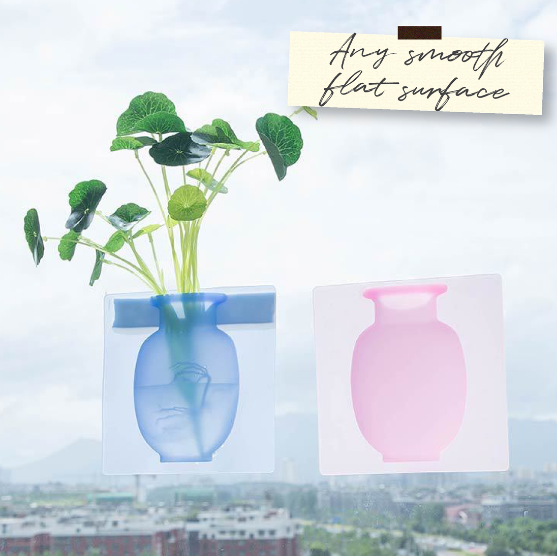 Nano-Technology Removable Silicone Hanging Vase - Indigo-Temple