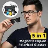 5 in 1 Magnetic Clip-on Polarized Sunglasses