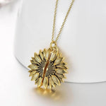 Sunflower Necklace with hidden "You Are My Sunshine" Message - Indigo-Temple