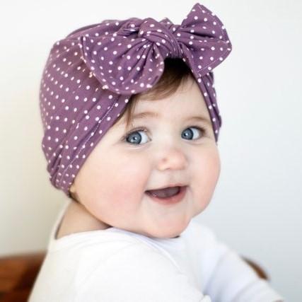 Baby Girls Polka Dot Headband - Indigo-Temple