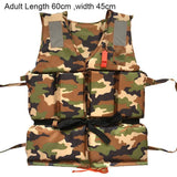 Adult & Children Camo Life Jackets with Whistle - Indigo-Temple