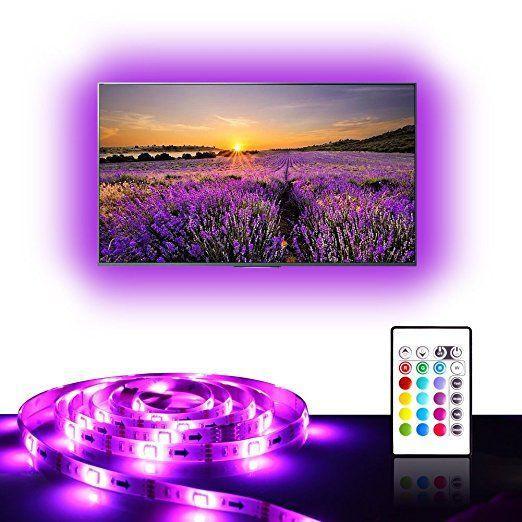 USB Powered TV BackLight LED Strip + Remote - Indigo-Temple