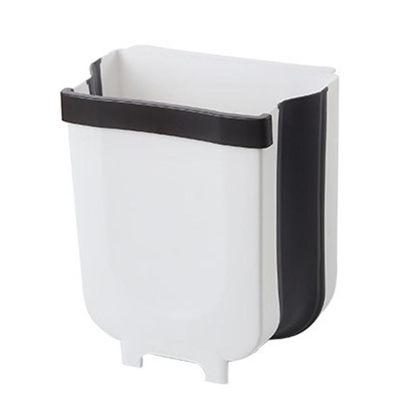 Portable Mounted Folding Garbage Bin - Indigo-Temple