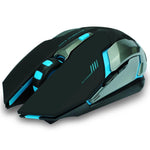 Wireless Rechargeable 6 Buttons LED Backlit  Mouse - Indigo-Temple