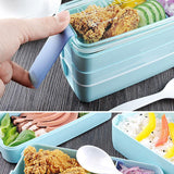 3 Layers Microwave Bento Lunch Box - Indigo-Temple