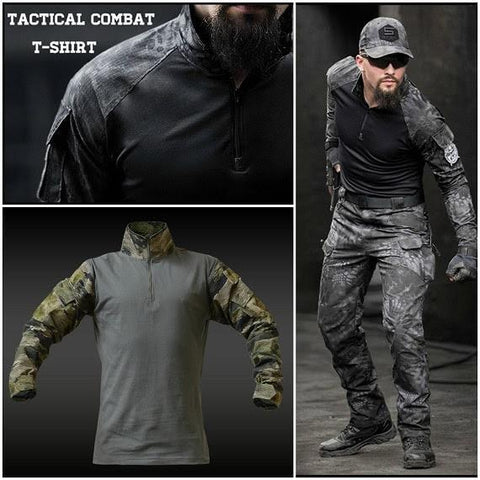 US Army Style Combat Cargo Shirt - Indigo-Temple