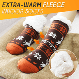 Sustained warm Fleece Indoor Socks - Indigo-Temple