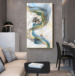 Abstract Nordic Golden Deer Canvas Painting