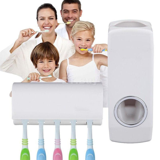 Automatic Toothpaste Dispenser + Toothbrush Holder - Indigo-Temple