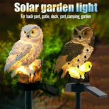 Solar Powered Waterproof Garden Owl LED Lamp