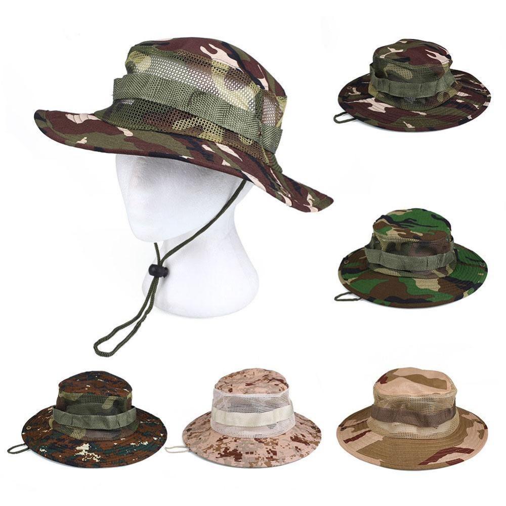 Camouflage Jungle Tactical Mesh Hats - Indigo-Temple