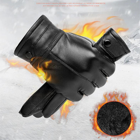 Genuine Leather Elegant Touch Screen Gloves