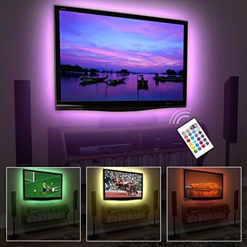 USB Powered TV BackLight LED Strip + Remote - Indigo-Temple